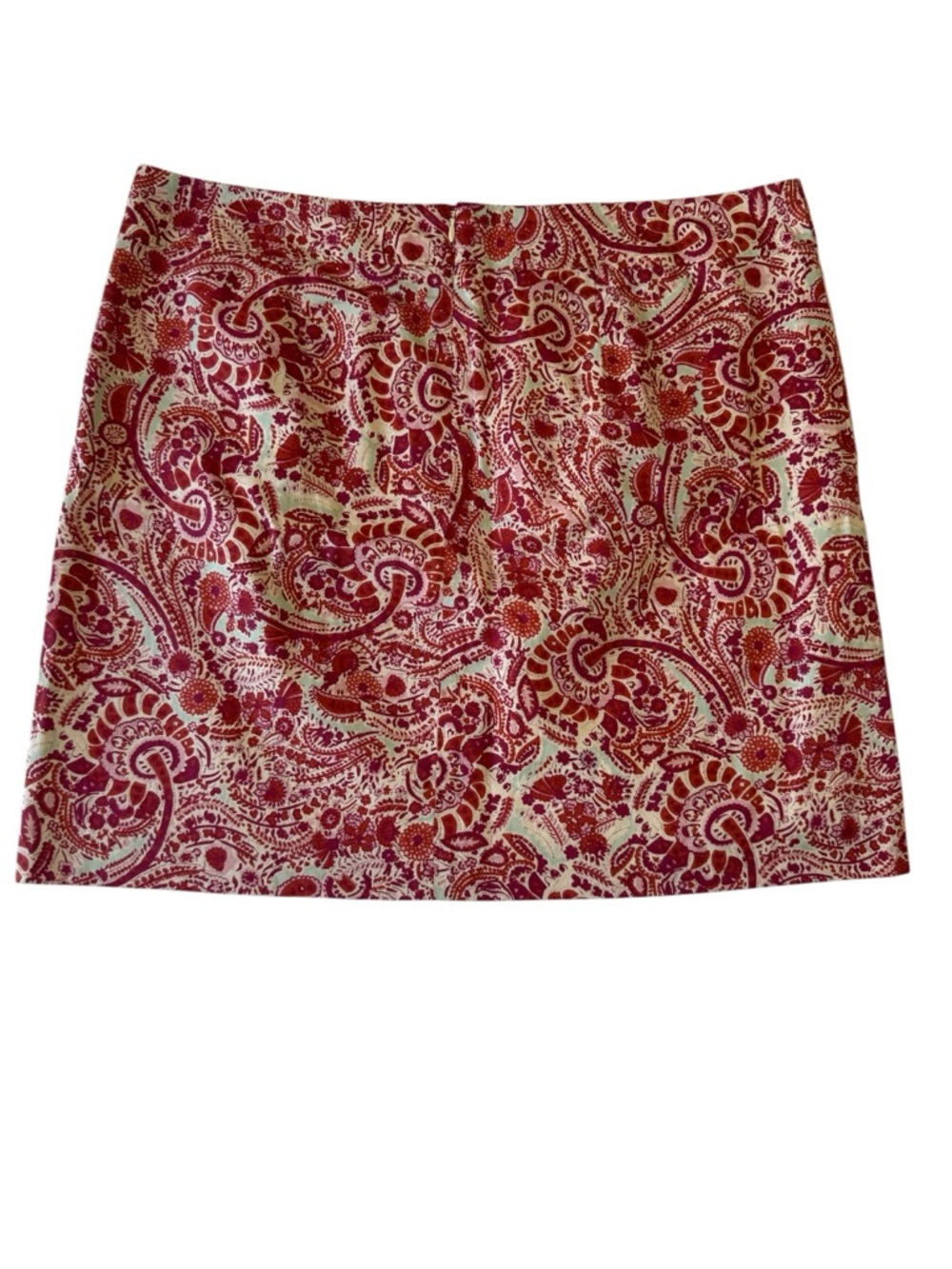 LOFT Red Paisley Mini Skirt Size 14
